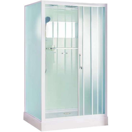 Душевая кабина Esbano ES-3129CKR 120x90 стекла матовые, задние стенки белые