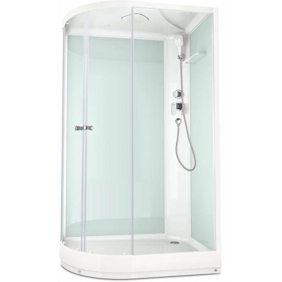 Душевая кабина Domani-Spa Delight 128 120x80 прозрачное стекло / белые стенки с крышей (правая)