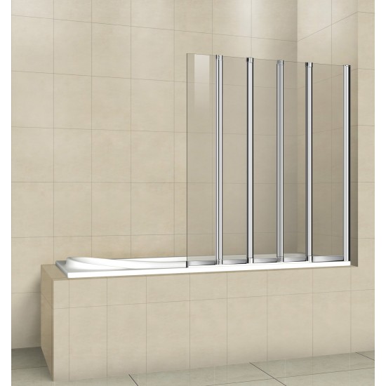 Шторка на ванну Cezares PRATICO-V-5-120/140-P-Cr-R 120x140 стекло матовое, профиль хром (правая)
