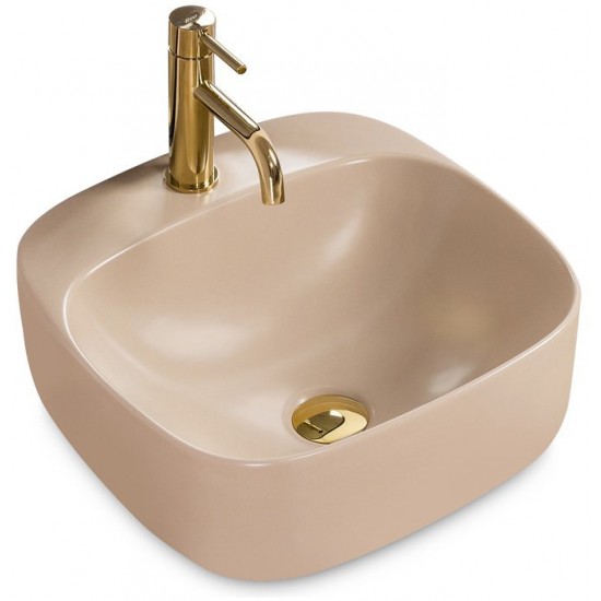 Умывальник Rea Luiza Beige Matt 50 50x42,5 матовый беж