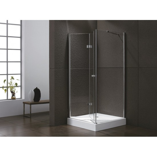 Душевой уголок Cezares ELENA-W-ASH-1-80/100-C-Cr 80x100 стекла прозрачные, профиль хром