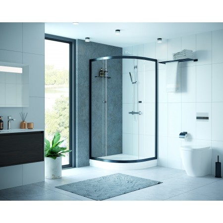 Душевой уголок Domani-Spa Fit 99 Graphite 90x90 (прозрачное стекло) без поддона