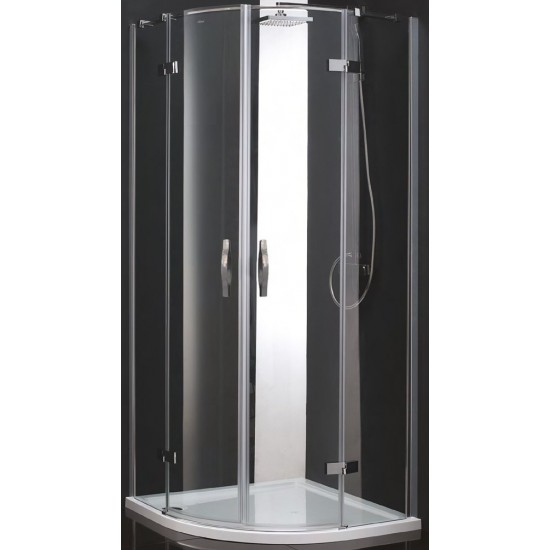 Душевой уголок Cezares BERGAMO-W-R-2-100-ARCO-C-Cr-IV 100x200 см стекло прозрачное, профиль хром