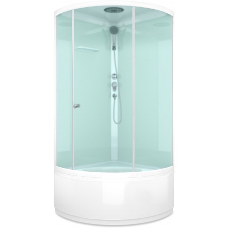 Душевая кабина Domani-Spa Simple high 90x90 сатин матированное стекло / белые стенки с крышей