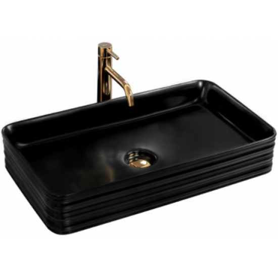 Умывальник Rea Mezo Black 66,5x37 черный