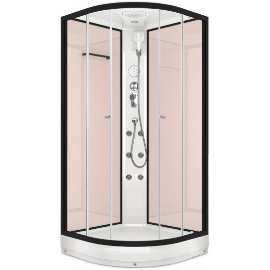 Душевая кабина Domani-Spa Delight 99 90x90 прозрачное стекло / розовые стенки с крышей с гидромассажем