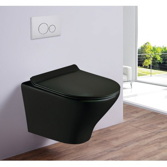 Унитаз подвесной Esbano Aster MB 49,5x36,5 сиденье Duroplast с микролифтом, черный матовый