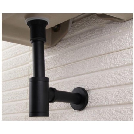 Сифон для умывальника CeramaLux C058MB черный матовый