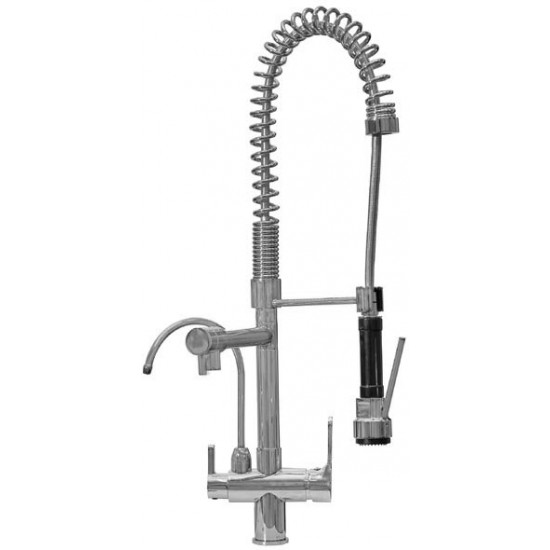Смеситель для кухни с краном питьевой воды и гибким шлангом Ahti Kemi KM803020
