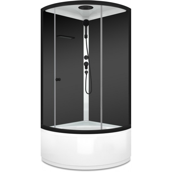 Душевая кабина Domani-Spa Simple 99 high 90x90 прозрачные стекло / черные стенки