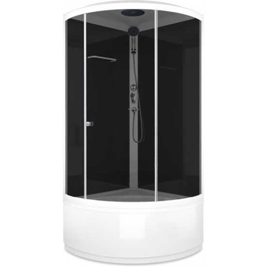 Душевая кабина Domani-Spa Simple 99 high 900x1900 тонированные стекло / черные стенки с крышей DS01Sm99HBT00