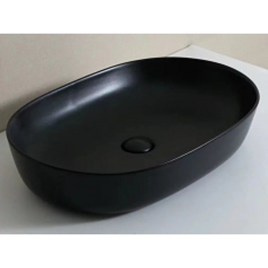 Умывальник накладной CeramaLux 78327-1MB 61x41 черный матовый Умывальник накладной CeramaLux 78327-1MB 61x41 черный матовый