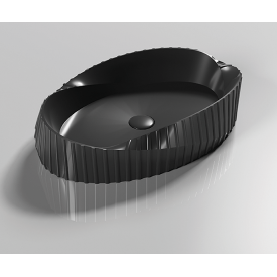 Умывальник Ceramalux 78750MB 60x38,5 черный матовый