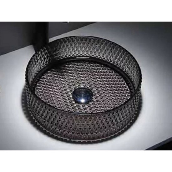 Умывальник накладной CeramaLux GL03 36x36 прозрачный Умывальник накладной CeramaLux GL03 36x36 прозрачный
