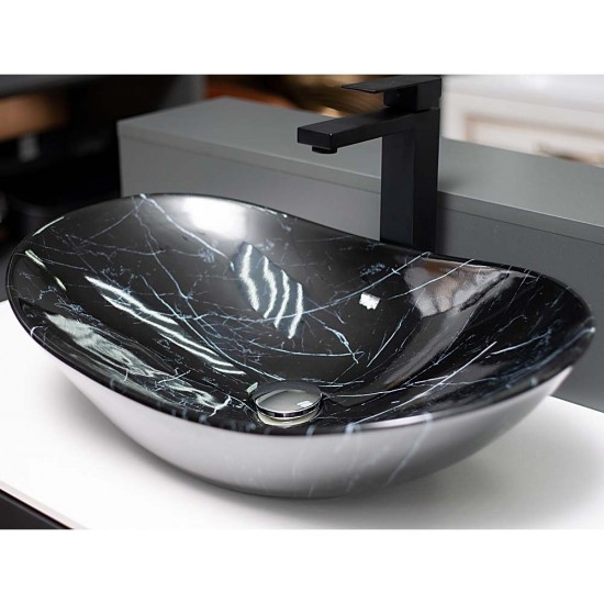Умывальник накладной Ceramalux 7404BM 60,5x36,0 черный мрамор Умывальник накладной Ceramalux 7404BM 60,5x36,0 черный мрамор