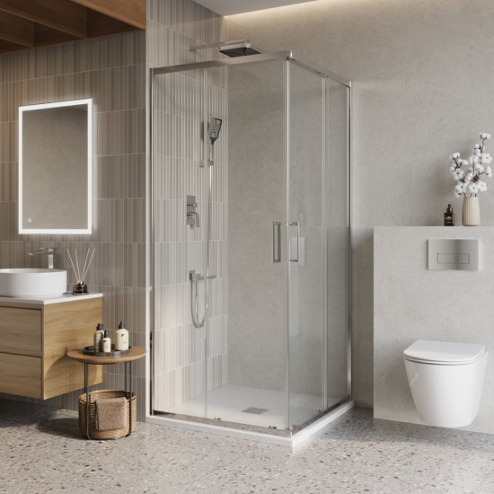 Душевой уголок Belbagno LUCE-AH-2-100/80-C-Cr 100x80 стекла прозрачные