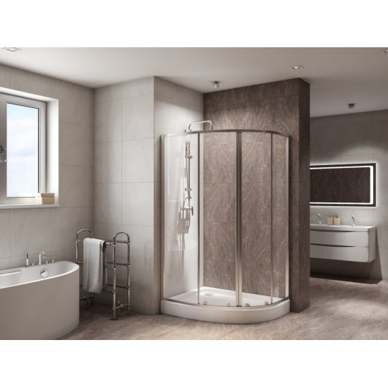 Душевой уголок Belbagno DUE-RH-2-100/80-C-Cr 100х80 см стекло прозрачное