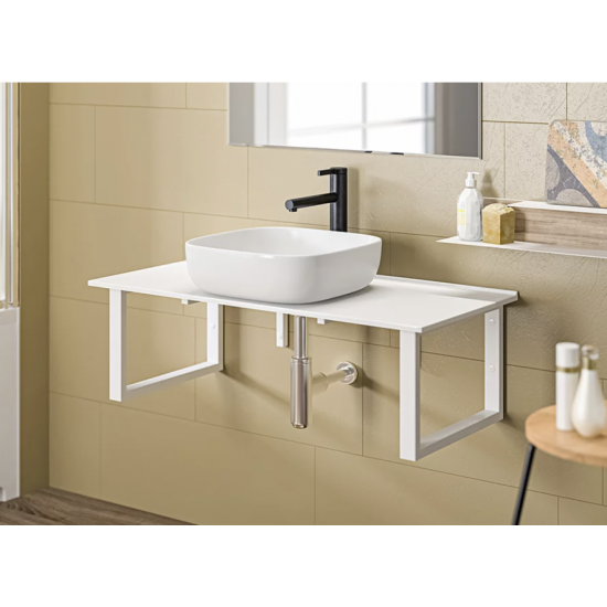 Столешница из литьевого мрамора GoodDoor  100х47 см белый матовый