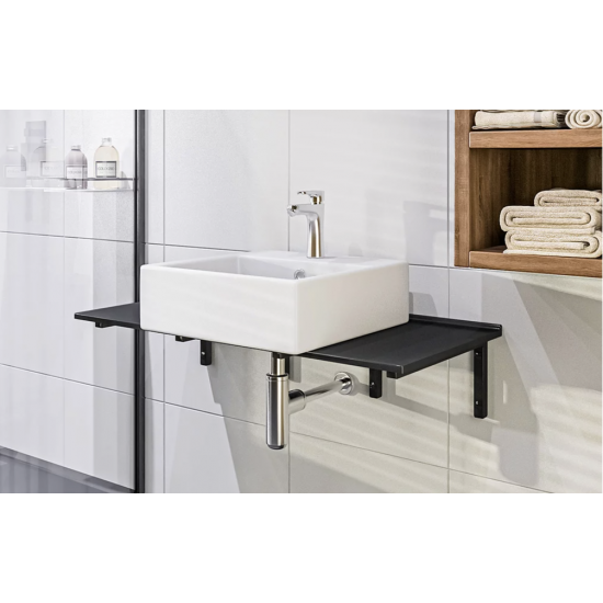 Столешница из литьевого мрамора GoodDoor  100х47 см черная глянец