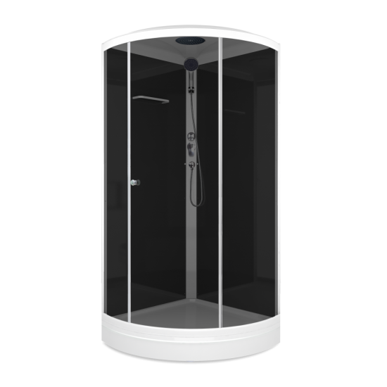 Душевая кабина Domani-Spa Simple 99 90x90 тонированное стекло / черные стенки с крышей