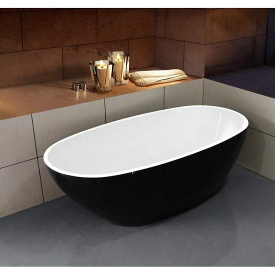 Ванна акриловая отдельностоящая Esbano London (black)  170х85х56 