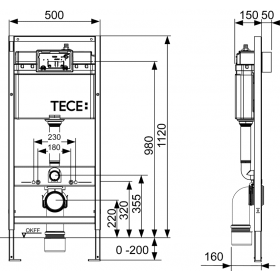 Комплект TECEbase kit 9400412 для установки подвесного унитаза 9400412