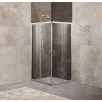 Душевой уголок Belbagno UNIQUE-A-2-75/90-C-Cr  (75-90)x(75-90) см стекло прозрачное