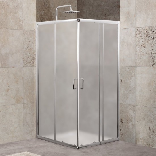 Душевой уголок Belbagno UNIQUE-A-2-75/90-P-Cr (75-90)x(75-90) см стекло рифленое