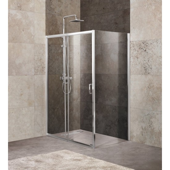 Душевой уголок Belbagno UNIQUE-AH-1-100/115-80-C-Cr (100х115)x80 см стекло прозрачное