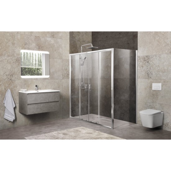 Душевой уголок Belbagno UNIQUE-AH-21-150/180-100-C-Cr 150x100x190 см стекло прозрачное