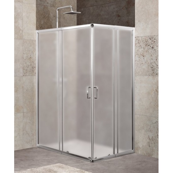 Душевой уголок Belbagno UNIQUE-AH-2-100/115-75/90-P-Cr  (100х115)x(75х90) см стекло рифленое