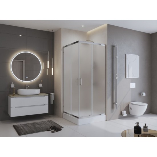 Душевой уголок Belbagno UNO-195-A-2-80-P-Cr 80х80 см стекла рифленое