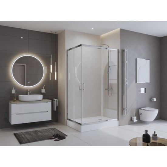 Душевой уголок Belbagno UNO-195-AH-2-120/100-C-Cr 120х100 см стекла прозрачные
