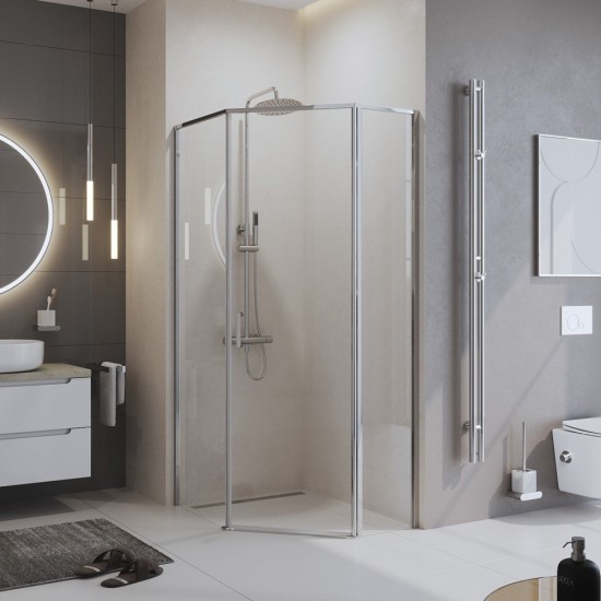 Душевой уголок Belbagno UNO-195-PH-1-100/80-C-Cr 100х80 см стекла прозрачные