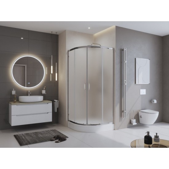 Душевой уголок Belbagno UNO-195-R-2-95-P-Cr  95х95 см стекла матовое