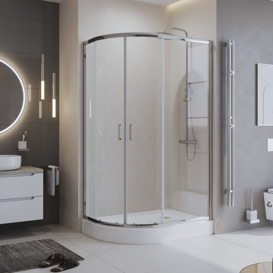 Душевой уголок Belbagno UNO-195-RH-2-120/90-C-Cr  120х90 см стекла прозрачные