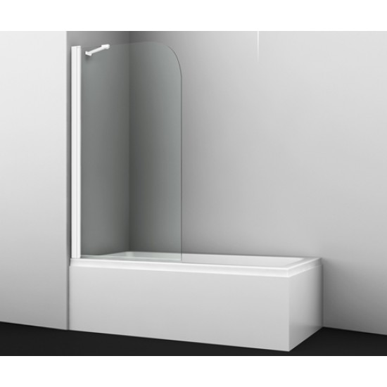 Стеклянная шторка на ванну Wasserkraft Leine 35P01-80WHITE Fixed  80 см