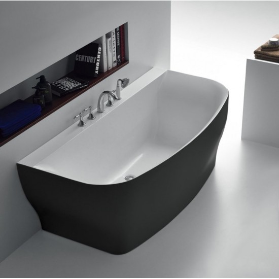 Ванна акриловая Belbagno BB74-NERO-W0 165x78